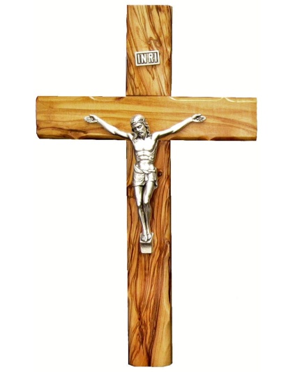 large olive wood crucifix