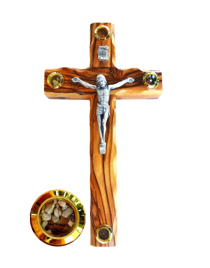 Olive wood crucifix
