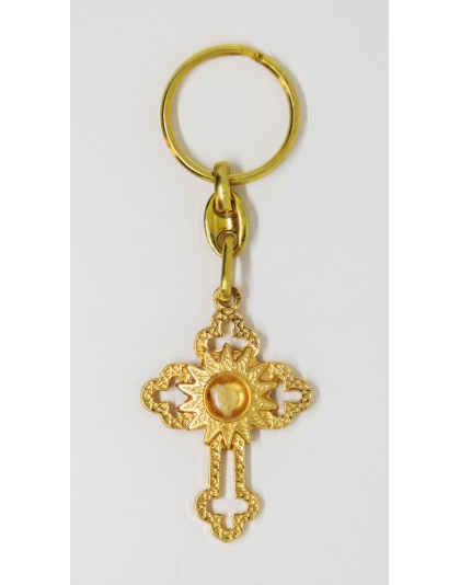 Nativity cross keychain