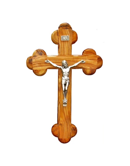 Small budded wall crucifix