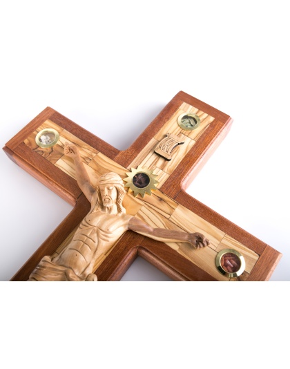 Olive Wood wall mounting Crucifix 35cm / 13.8"