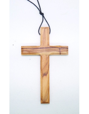 Olive wood cross necklace