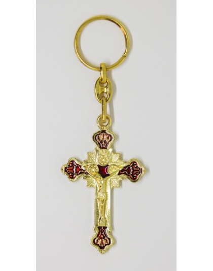 Enamel crucifix keychain