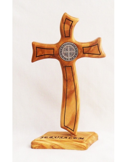 Saint Benedict contemporary standing cross 