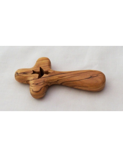 Wholesale comfort cross with dove 10cm / 3.94 in, made of genuine olive wood 