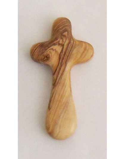 Wholesale comfort cross with dove 10cm / 3.94 in, made of genuine olive wood 